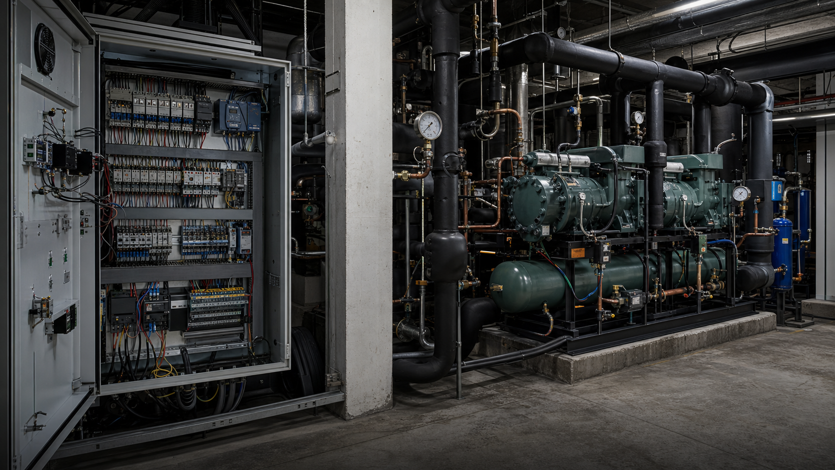 Diagnóstico de sistema central de refrigeración comercial